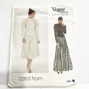 UNCUT Vogue American Designer 2883 Carol Horn VTG 1980s Sewing Pattern FF Sz‎ 12